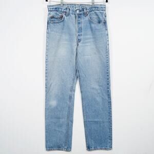 Vintage Levi’s 501 USA Made 31x31.5 Light Wash Distressed Repaired Denim Jeans